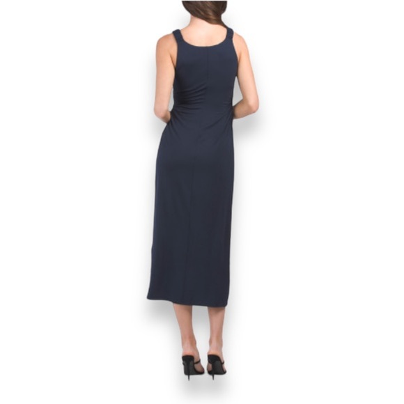 Rebecca Taylor Navy Blue Modal Blend Twist Front Dress | NWT Size M - Picture 11 of 11